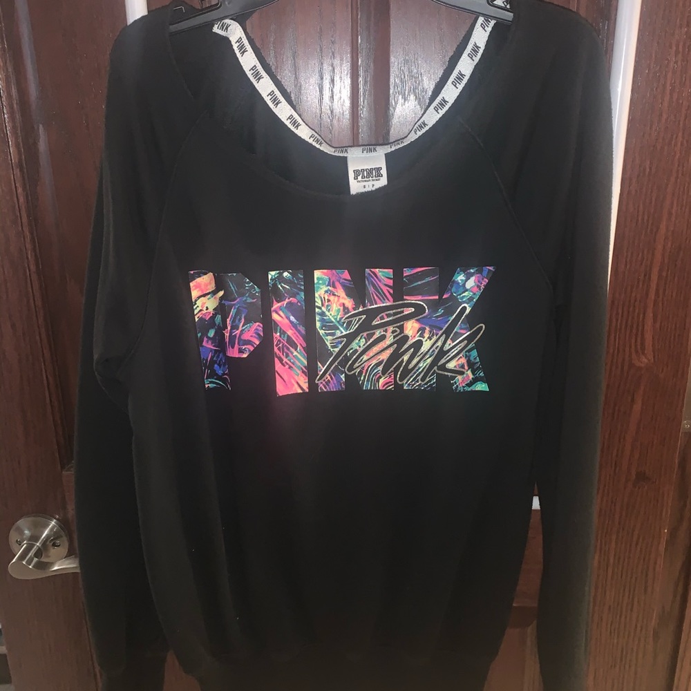 PINK black Crew Neck